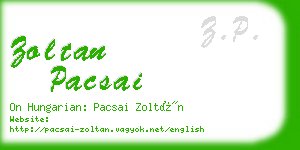 zoltan pacsai business card